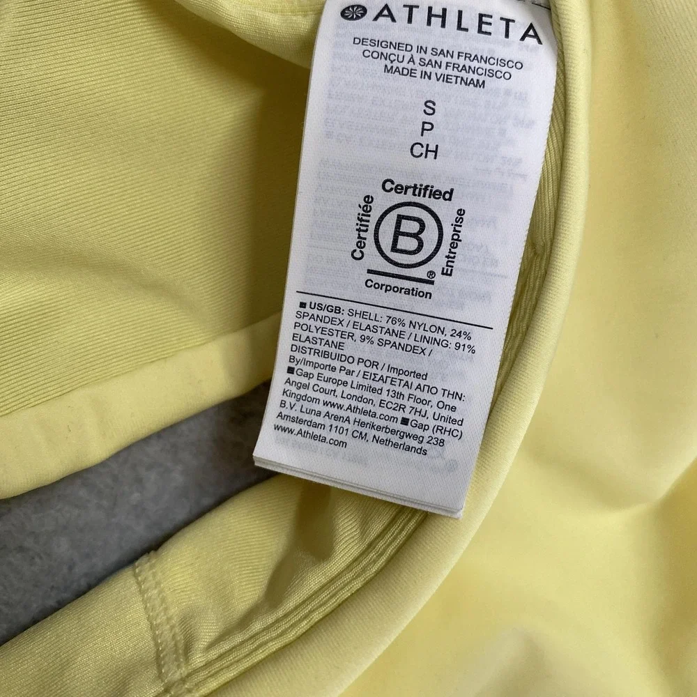 Athleta Bikini Set Womens Small Butter Yellow High Waisted 2 Piece Swim Beach